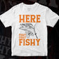 Here Fishy Fishy Fishy Funny Fishing outdoors Editable Vector T-shirt Design in Ai Svg Png Files