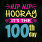 Hip Hip Hooray It’s The 100th Day Editable Vector T-shirt Design in Ai Svg Files