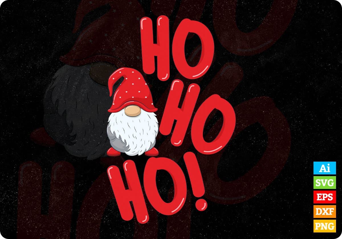 Ho Ho Ho! Santa Holiday Merry Christmas Editable Vector T-shirt Design in Ai Svg Png Files