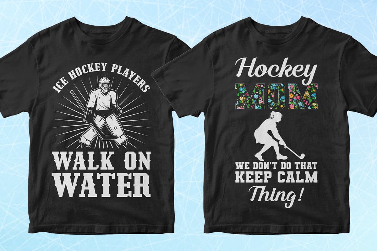 Hockey 50 Editable T-Shirt Designs Bundle Part 1
