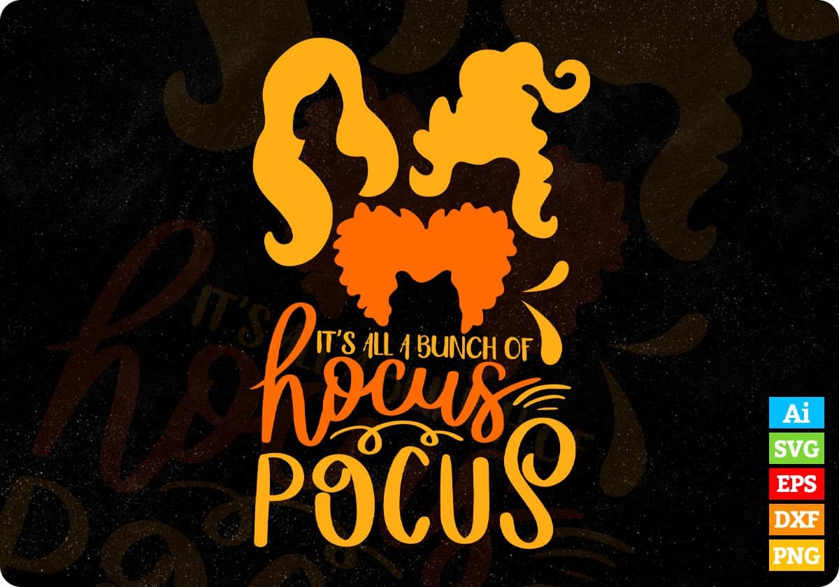 Hocus Pocus Pumpkin Halloween T shirt Design In Svg Cutting Printable Files