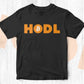 Hodl Vintage Distressed Bitcoin Logo Coin Editable Vector T-shirt Design in Ai Svg Png Printable Files