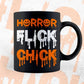Horror Flick Chick Happy Halloween Editable Vector T-shirt Designs Png Svg Files