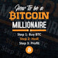 How to be a Bitcoin Millionaire Crypto Btc Editable Vector T-shirt Design in Ai Svg Files