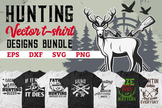 Hunting Vector T shirt Designs Svg Png Bundle