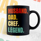 Husband Dad Chef Legend Vintage Editable Vector T-shirt Design in Ai Svg Files