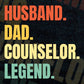 Husband Dad Counselor Legend Vintage Editable Vector T-shirt Design in Ai Svg Files