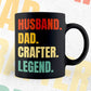 Husband Dad Crafter Legend Vintage Editable Vector T-shirt Design in Ai Svg Files
