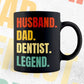 Husband Dad Dentist Legend Vintage Editable Vector T-shirt Design in Ai Svg Files