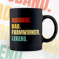 Husband Dad Farmworker Legend Vintage Editable Vector T-shirt Design in Ai Svg Files