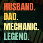 Husband Dad Mechanic Legend Vintage Editable Vector T-shirt Design in Ai Svg Files