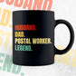 Husband Dad Postal Worker Legend Vintage Editable Vector T-shirt Design in Ai Svg Files