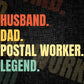 Husband Dad Postal Worker Legend Vintage Editable Vector T-shirt Design in Ai Svg Files