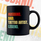 Husband Dad Tattoo Artist Legend Vintage Editable Vector T-shirt Design in Ai Svg Files