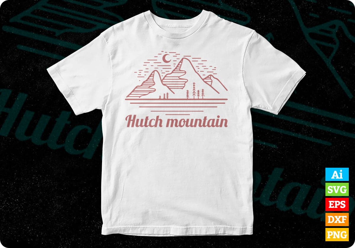 Hutch Mountain T shirt Design In Ai Svg Printable Files