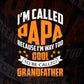 I am Called Papa Because I'm Way Too Cool To Be Called Grandfather Vector T shirt Design in Ai Png Svg Files