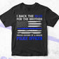 I Back The Blue for My Brother Thin Blue Line Police Support Editable Vector T shirt Design in Ai Png Svg Files.