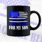 I Back The Blue For My Son Proud Police Officer's Mom Dad 4th July Gift Editable Vector T shirt Design in Ai Png Svg Files.
