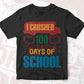 I Crushed 100 Days Of School Editable Vector T-shirt Design in Ai Svg Files