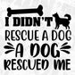 I Didn't Rescue A Dog Rescued Me Animal Vector T shirt Design In Svg Png Cutting Printable Files