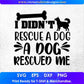 I Didn't Rescue A Dog Rescued Me Animal Vector T shirt Design In Svg Png Cutting Printable Files