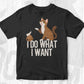 I Do What I Want Funny Cat Personality Editable T shirt Design in Ai Png Svg Cutting Printable Files