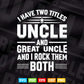 I Have Two Titles Uncle And Great Uncle Gift Svg T shirt Design.