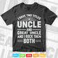 I Have Two Titles Uncle And Great Uncle Gift Svg T shirt Design.