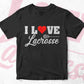 I Love Lacrosse Editable Vector T-shirt Design in Ai Svg Png Files