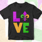 I Love Mardi Gras Fleur De Lis Editable Vector T-shirt Design in Ai Svg Png Files