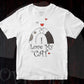 I Love My Cat Cute Kitty Cats Tuxedo Editable T-shirt Design in Ai Png Svg Cutting Printable Files