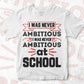 I Was Never Ambitious I Was Never Ambitious At School Editable Vector T-shirt Design in Ai Svg Files