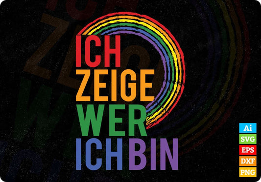 ICH ZEIGE WER ICHBIN T shirt Design In Svg Cutting Printable Files