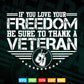 If You Love Your Freedom Be Sure To Thank a Veteran 4th of july In Svg Png Files.