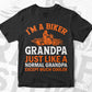 I'm a Biker Grandpa just Like a Normal Grandpa Except Much Cooler father's Day Editable Vector T shirt Design in Ai Png Svg Files