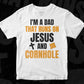 I'm A Dad That Runs On Jesus And Cornhole Editable T shirt Design In Ai Svg Png Cutting Printable Files