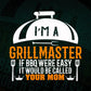 I'm A Grill Master If BBQ Were Easy It'd Be Called Your Mom Editable Vector T shirt Design in Ai Png Svg Files.