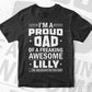 I'm a Proud Dad Of A Freaking Awesome Lilly Father's Day Vector T-shirt Design in Ai Svg Png Cutting Printable Files