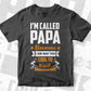 I'm Called Papa Because I am Way Too Cool to be Called Grandfather Father's Day Vector T shirt Design in Ai Png Svg Files
