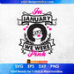 In January We Were Pink Afro Editable T shirt Design Svg Cutting Printable Files
