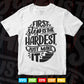 Inspirations First Step Is The hardest Just Make It Calligraphy Svg T shirt Design.