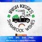 Irish Kisses Loads of Luck Shamrock Wishes St Patrick's Day Editable T-shirt Design in Ai Svg Files