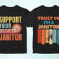Janitor 25 Editable T-shirt Designs Bundle