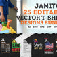 Janitor 25 Editable T-shirt Designs Bundle
