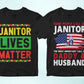 Janitor 25 Editable T-shirt Designs Bundle