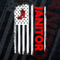 Janitor USA Flag Proud Professions Gift Editable Vector T-shirt Design in Ai Svg Files