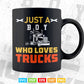 Just A Boy Who Loves Funny Trucks Driver Vector T shirt Design Svg Printable Files