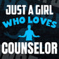 Just A Girl Who Loves Counselor Editable Vector T-shirt Designs Png Svg Files