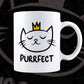 Just Purrfect Cat Lover Editable Vector T-shirt Design in Ai Svg Png Printable Files