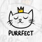 Just Purrfect Cat Lover Editable Vector T-shirt Design in Ai Svg Png Printable Files